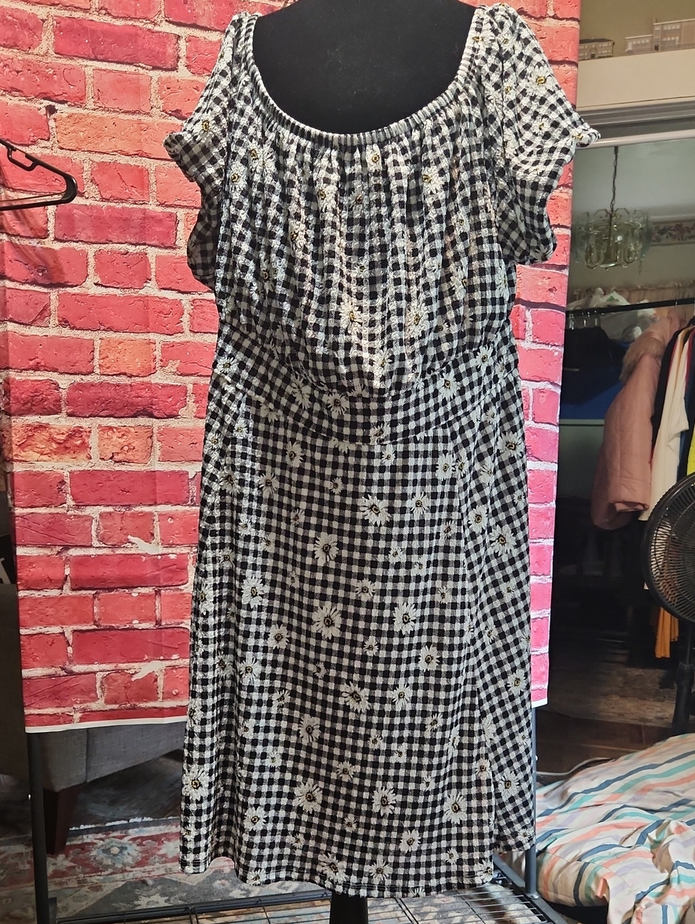 torrid Black and White Gingham Daisy Midi Dress